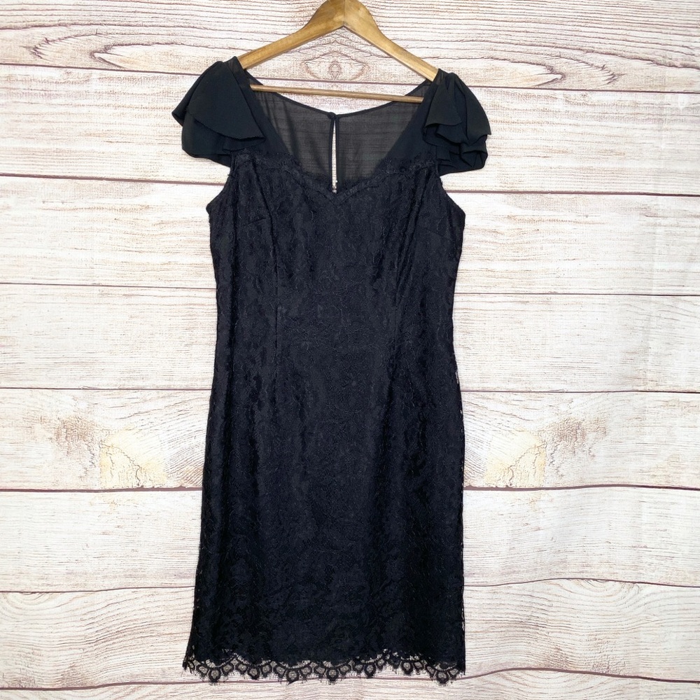 White House Black Market Black lace dress. Sz 12